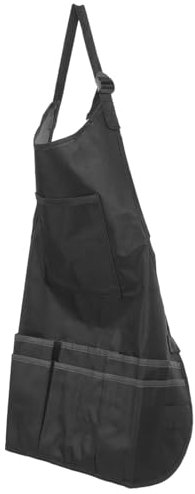 SHOWERORO Künstler-malschürze Mit Werkzeugtaschen Schwarze Aufbewahrungs-arbeitsschürze Öldicht Größe S