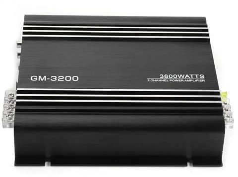 KLLJRFW Amplificatore audio stereo per auto a 2 canali Amplificatore di potenza stereo da 3800 W Amplificatore di potenza 12V Amplificatore Hifi in lega di alluminio