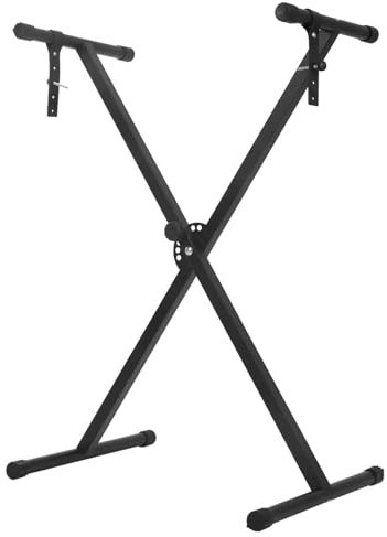 KingSaid Keyboard-Ständer 33–97 cm Verstellbarer X-Rahmen Musik-Klavier-Keyboard-Ständer mit Verriegelungsgurt mit 7 verstellbaren Höhenpositionen hält bis zu 20 kg, universeller klassischer