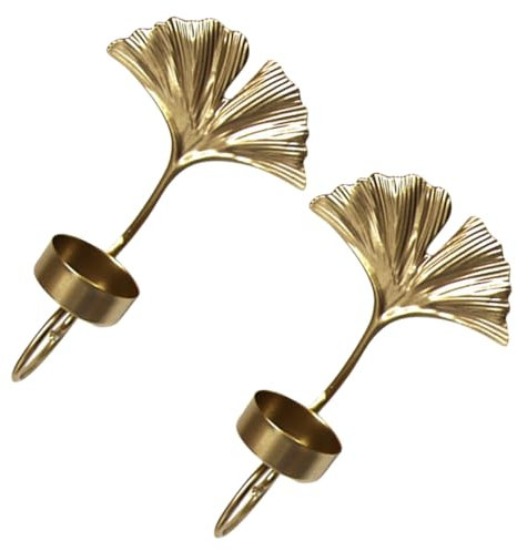 MAGICLULU 2stücke Eisen Wandkerzenhalter Blattform Kerzenständer Wandmontage Raumdeko Wohnzimmer Büro Esszimmer Romantische Atmosphäre