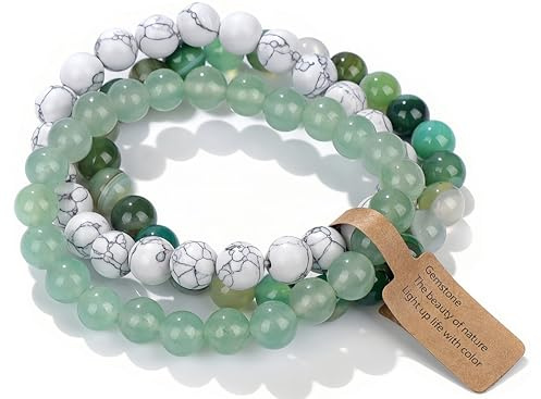 WEIZAIJY Perlenarmband für Damen, Naturstein Heilsteine Armband mit Edelsteinen, Elegantes Chakra Armband zur Energiebalance, Handgefertigter Schmuck Geschenk für Frauen Männer