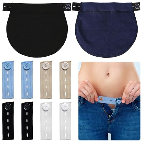 10 Pièces Elargisseur Pantalon Grossesse,Pantalon Grossesse Femme,Extension Pan talon Gross esse,Bouton Panta lon élastique de Maternité Extension de Ceinture Réglable pour Hommes Jeans Pa ntalons