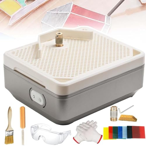 Kit Per Smerigliatrice Per Vetro,Mini Macchina Elettrica Portatile 150W Per Molatura Di Vetri Colorati,Tagliavetro A 4200giri/Min,Automatica Fai Te Per Vetro Colorato Con Accessori.,SingleLayer