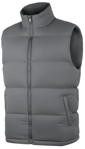 SUKUTU Chaqueta para Hombre Chaleco de algodón Otoño e invierno Chaleco cálido para exteriores con cuello alto Acolchado Ligero y suave Sin mangas Chaqueta Ropa de algodón