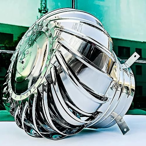 Cappuccio rotante per comignolo, Ventilatore a turbina for tetto con cappuccio rotante for camino in acciaio inossidabile 304, diverse dimensioni(300mm(11.8inch))
