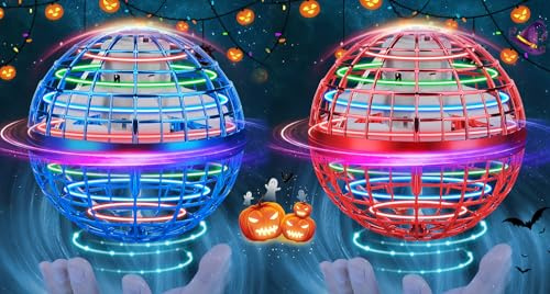 Junywell Flying Orb Ball Toys, Hand Controlled Flying Orb Magic Ball, RGB Led Lights Boomerang Spinner, Drone Cool Toys Gift for 6 7 8 9 10 11 12+ Years Old Boy Girls Birthday 2-Pack