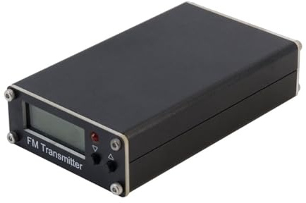 Denash 0,5W FM-sändare, Digital Display Justerbar Frekvens 76-108MHz med 320 Valbara Frekvenser, för Telefon PC MP3-spelare Stereoljud (BLACK)