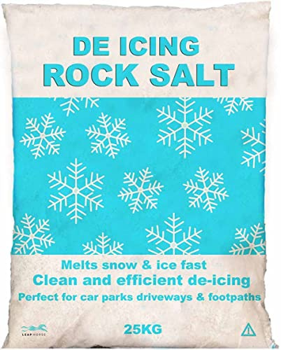 Sel gemme Safe Road pour dégivrer Les Routes et Les chemins de Neige et de Glace. Cristaux de sel purs, Propres et secs. Sac de 25 kg