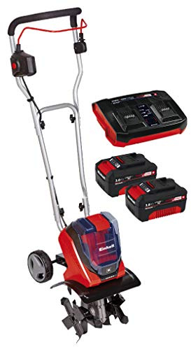 Einhell Motobineuse sans fil GE-CR 30 Li Solo - Système Power X-Change (2x18 V, Moteur Brushless, Largeur de travail 30 cm, Profondeur de travail 20 cm) avec Twincharger et 2 Batteries 3,0Ah
