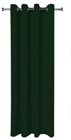 Rollmayer Vorhänge Schal mit Ösen Kollektion Vivid (Flaschengrün 26, 135x215 cm - BxH - 2 er Pack) Blickdicht Uni einfarbig Gardinen Schal für Schlafzimmer Schal