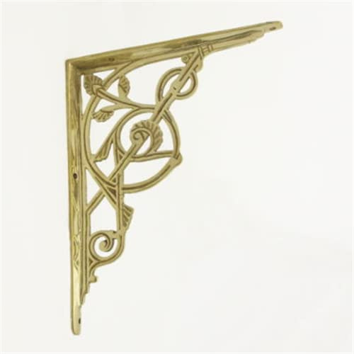 Castelion® Large Brass Trellis Shelf Bracket | High Quality Home Accessories | Shelf Hardware | Ornate Home Decor | Shelving Brackets and Supports | 243mm x 190mm