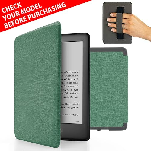 MyGadget Hülle für Kindle Paperwhite 10.Generation [ Modell 2019 - J9G29R - 6 Zoll ] mit Handschlaufe & Auto Sleep | Wake Funktion - Flip Case in Türkis