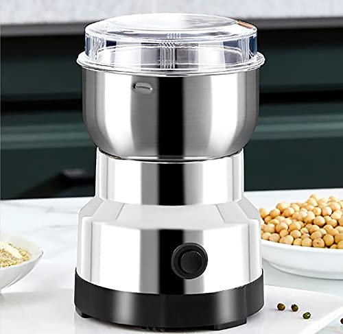 MAIES Macinino per Cereali da 350 ml Macinacaffè in Acciaio Inossidabile Ultra fine, macinacaffè, Gadget da Cucina, Mulino Elettrico per Cereali, Perfetto per Materiali secchi, spezie, caffè