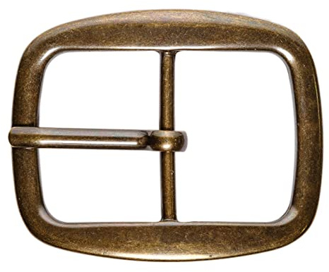 CATTANEO Fibbia per Cinture in ZAMA doppia DIY, Classica, Fibbia di Ricambio rettangolare 40 mm, Uomo-Donna, Made in Italy, colore brunito, galvanizzata ottone effetto antico, Unisex, Bordo Stondato
