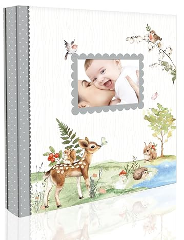 Holoary Baby Photo Album 4x6 500 Photos, Newborn Baby Keepsake Gifts for Baby Boy/Girl and New Parents, Woodland Animals Design Baby Photo Albums