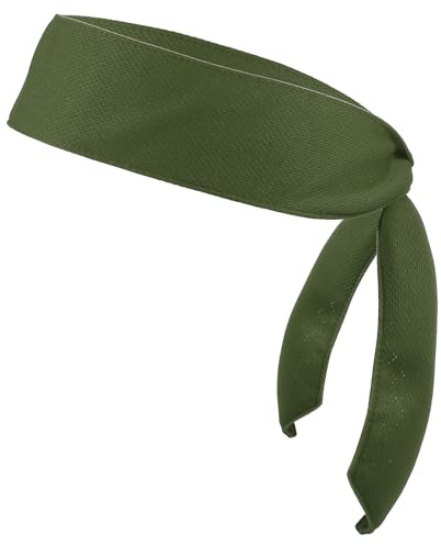 PATIKIL Head Ties Headband, Ninja Karate Headband Adjustable Sports Tie Back Sweat Wicking Workout Head Band for Men Women Running Tennis Yoga, Deep Green