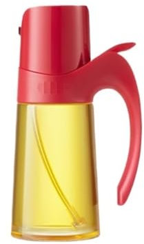 OUYUE Cocina Dispensador De Aceite Pulverizador De Aceite De Botella De Vidrio Tipo Empuje Adecuado For Ensaladas, Asar A La Parrilla, Freír Y Freír Al Aire Pulverizador Aceite Spray(Rot)