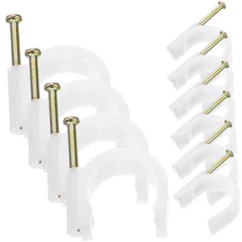 Operitacx 50piezas Sujetacables Grapas Cables Ethernet Grapas Cables Coaxiales Abrazadera Rápida Tv