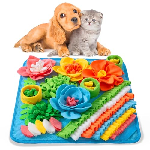 Jicyor Alfombra para olfatear perro, alfombra de olfateo duradera para cachorros, juguete de inteligencia para perros, 39 x 39 cm