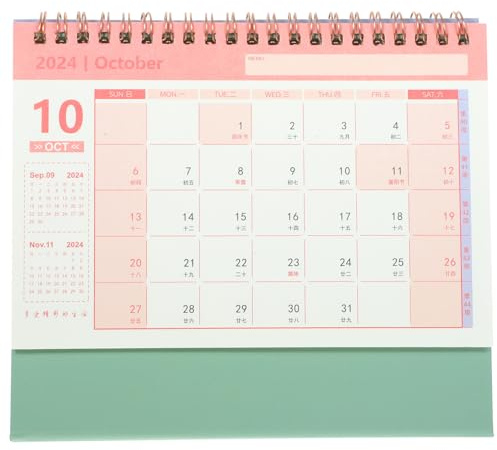 BCOATH 2024 Tischkalender Mittlere Größe Schlichter Und Frischer Tageskalender Für Zuhause Und Büro Stehender Desktop Kalender Zur Täglichen Nutzung Dezentes Design 20237 202412