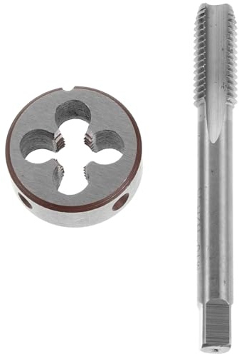 UKCOCO Juego de Machos y Terrajas Métricos M10 X 15 MM Acero Aleación Hss 2 Piezas Herramienta de Roscado a Máquina para Rosca Métrica a Derecha Uso Industrial y Automoción