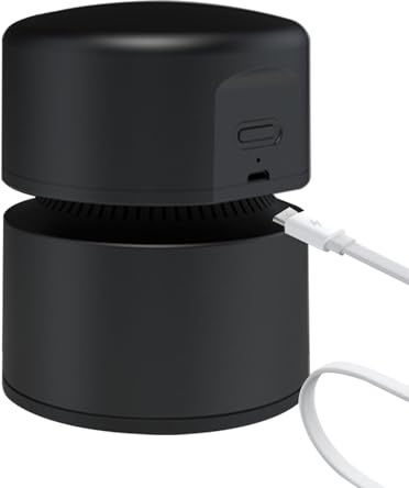 Generico Mini aspirateur de table, aspirateur portable 2 vitesses avec aspiration puissante – Mini pivotant à 360 degrés – pour maison, bureau, clavier, ordinateur et détail de voiture
