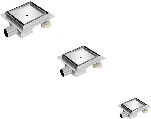 walexo Bodenablauf Duschrinne in verschiedenen Größen und Modellen (BEFLIESBAR, 120 x 120 mm)