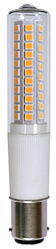 1 x ampoule LED T18 8 W = 65 W/8,5 W = 80 W B15d - Blanc chaud - 3000 K - Intensité variable à 360° - Non variable, Intensité non réglable., 1, B15d