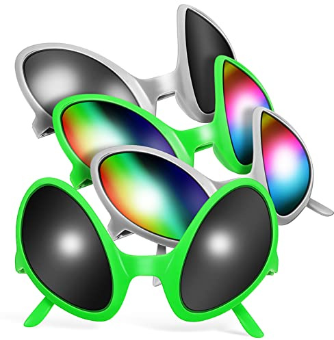 NUOBESTY 4 Stück Lustige Alien-Brille Alien-Kostümbrille Dekorative Party-Sonnenbrille Foto-Requisiten für Cosplay Party Favors Karneval Brille Fasching