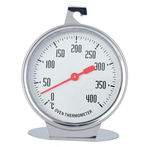 VIFERR Oven Cooking Thermometer, Stainless Steel Dial Oven Thermometer Stand Up Monitoring Temperature Gauge 0~400℃ for Home Kitchen BBQ Baking