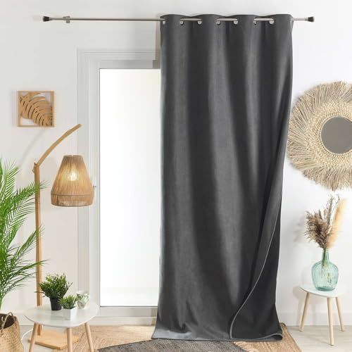 HomeMaison.com Thermovorhang – Verdunkelungsvorhang – Vorhang Grau Anthrazit – Vorhang 140 x 180 cm