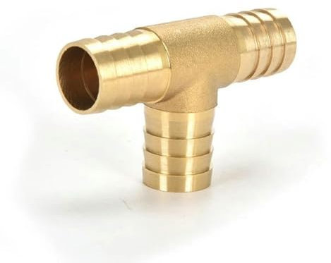 YUTBG Pagoda Copper Connector Fittings Air Fuel Water Pipe Brass Pipe Fitting Barbed Joint Fitting Adapter for 4mm 5 6 8 10 12-T-3-way-8-12mm