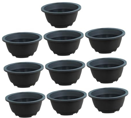 Kisangel Macetas Redondas Gruesas para Plantas Suculentas de Interior, Juego de 10 Piezas de Abs, Fáciles de Limpiar y Mantener, Ideales para Escritorio o Alféizar