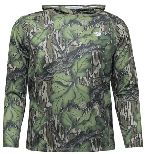 Mossy Oak Standard Mens Camo Hoodie Lightweight Hunting Shirts, Full Foliage, Large