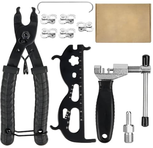 Kit d'outils de réparation pour chaîne de vélo avec dérive-chaîne, 5 paires de rivets de chaîne de vélo 6 à 12 compartiments, compartiment pour chaîne de vélo