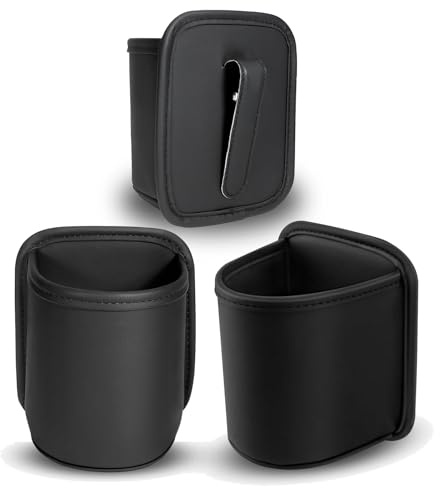 Foonary 2 Pezzi Supporto per Bevande Auto – Nero in Pelle PU Becherhalter Auto, Gancio a Clip Portabottiglie Auto per Sedile Posteriore e Porta Auto, Supporto Multifunzionale per Bevande Auto per