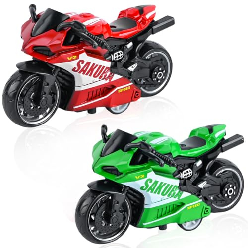 CDLIZW Moto Giocattolo, 2 PCS giocattolo Modello Di Moto,per BambiniSimulazione moto Giocattolos,Per Motociclette Adatto a Regali Di Compleanno Per Bambini Di Età Superiore a 3 Anni