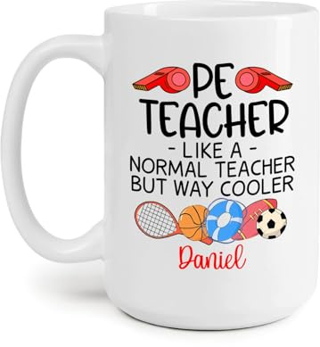 Pe Teacher Like A Normal Teacher kaffemugg keramisk tekopp hållbar resemugg nyhet gåva mamma jul syster 330 ml
