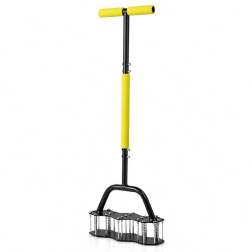 QWORK® Aireador de Césped Manual – Escarificador Autolimpiante con Sistema de Muelles para Jardín, Suelos Compactados y Arcillosos