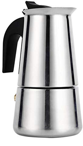 ciciglow Stovetop espresso de acero inoxidable Moka Pot Coffee Maker 4 tipo 100/200/300/450 ml Varios tamaños Cappuccino Maker Classic Full Body Maker Cafe Maker Machine(100ml)
