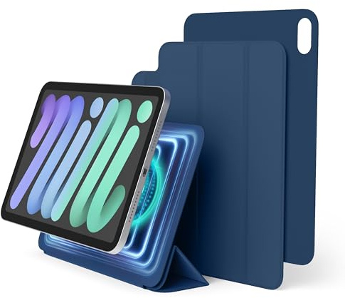 elago Magnetische Folio-Hülle für iPad mini 8.3 Zoll | Kompatibel mit Apple Pencil, magnetische Rückseite (Blau)