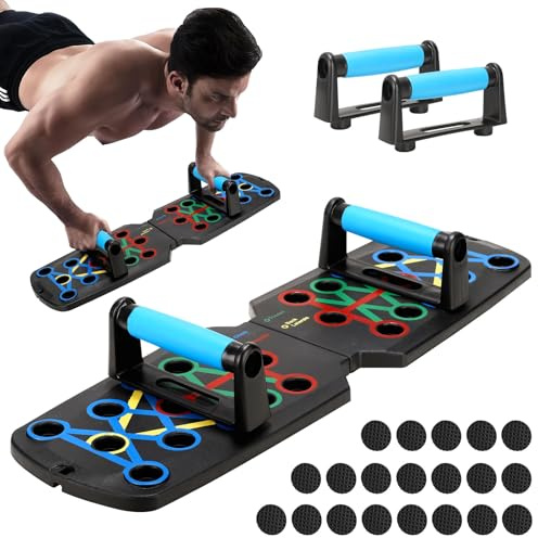 Planche de pompes pliable avec poignées de pompes - Multifonction - Pour entraînement musculaire - Formes efficaces - Accessoire de fitness - pompe à planche Pour homme et femme