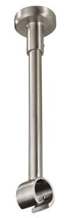 iso-design Deckenträger kürzbar für 20 mm Gardinenstangen aus Metall, Deckenhalter, Deckenmontage, Farbe Edelstahl