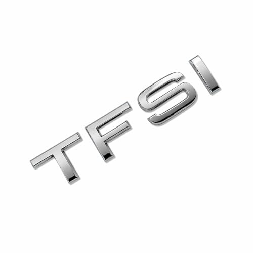 MCK Auto - Stemma posteriore lucido in argento TFSI per bagagliaio, emblema di tuning e modifica