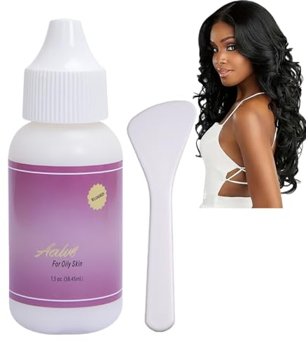 Bo/ld H/old Lace Glue,Wig Glue,Strong Hold Wig Glue & Hair Bonding Glue with Tape Remover,Waterproof Hair Extension Glue for La/ce Front Wigs,Quick Drying & Easy Apply,Long-Lasting(With Clear Spoon)
