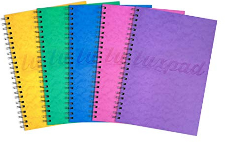 Silvine Luxpad PRA5 Carnet de notes à spirales FSC 120 pages A5 Couverture en carton pressé durable, Lot de 1