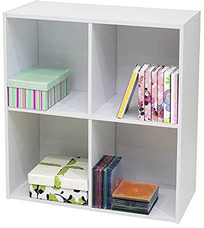 KB Designs - 4-Cube Bookcase, Unit Shelf, Storage Organizer, White