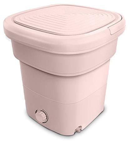 FHKBB Mini Lavatrice con Vasca Pieghevole Lavatrice Portatile a Turbine ad Ultrasuoni Rotante Personale USB Conveniente Lau, Lavatrice Pieghevole Completamente Automatica,Rosa