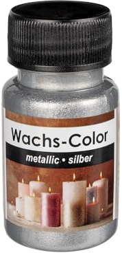 Ideen mit Herz Wachs-Color | metallic | ideal zum Anmalen von Kerzen | 50 ml (silber)