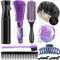 Aozzy 10 Stück Detangle Haarbürste Set für Naturhaar Afro Haare 3a Bis 4c,Mit 9-Reihig Haarbürste Schlafmütze Satin Bonnet Sprühflaschen Kontinuierliche Ein Super Set für Die Pflege Von Frauen 4c Haar
